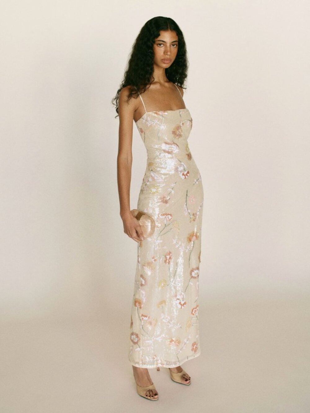 NWT Reformation Frankie Dress Ivory Sequin- Size 2